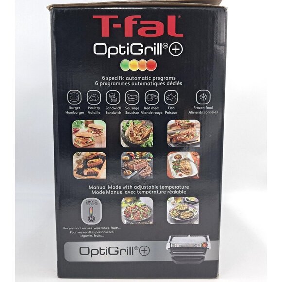T-fal OptiGrill+ GC712D54 Smart Indoor Electric Grill Auto Sensor 1800W - Picture 10 of 12